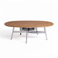 Ronde salontafel van hout en metaal met opbergruimte 120 x 80 x 40cm
