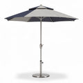Parasoll met verstelbare voet en UV-bestendige stof 250 x 250 x 240cm grijs en blauw