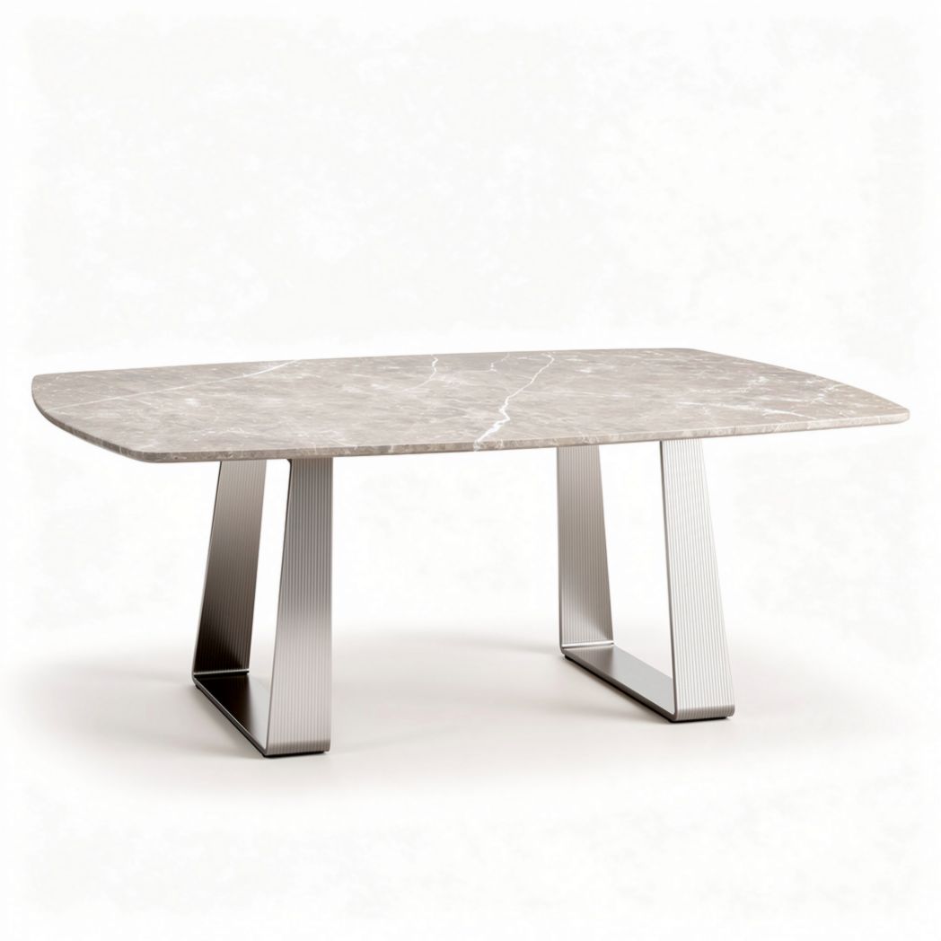 Marmeren salontafel met roestvrijstalen poten 120 x 80 x 40cm